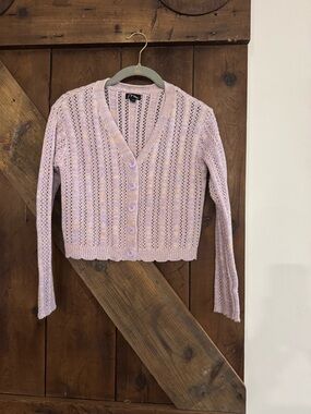 4/$12 Cat & Jack Lavender Open-Knit Button Cardigan